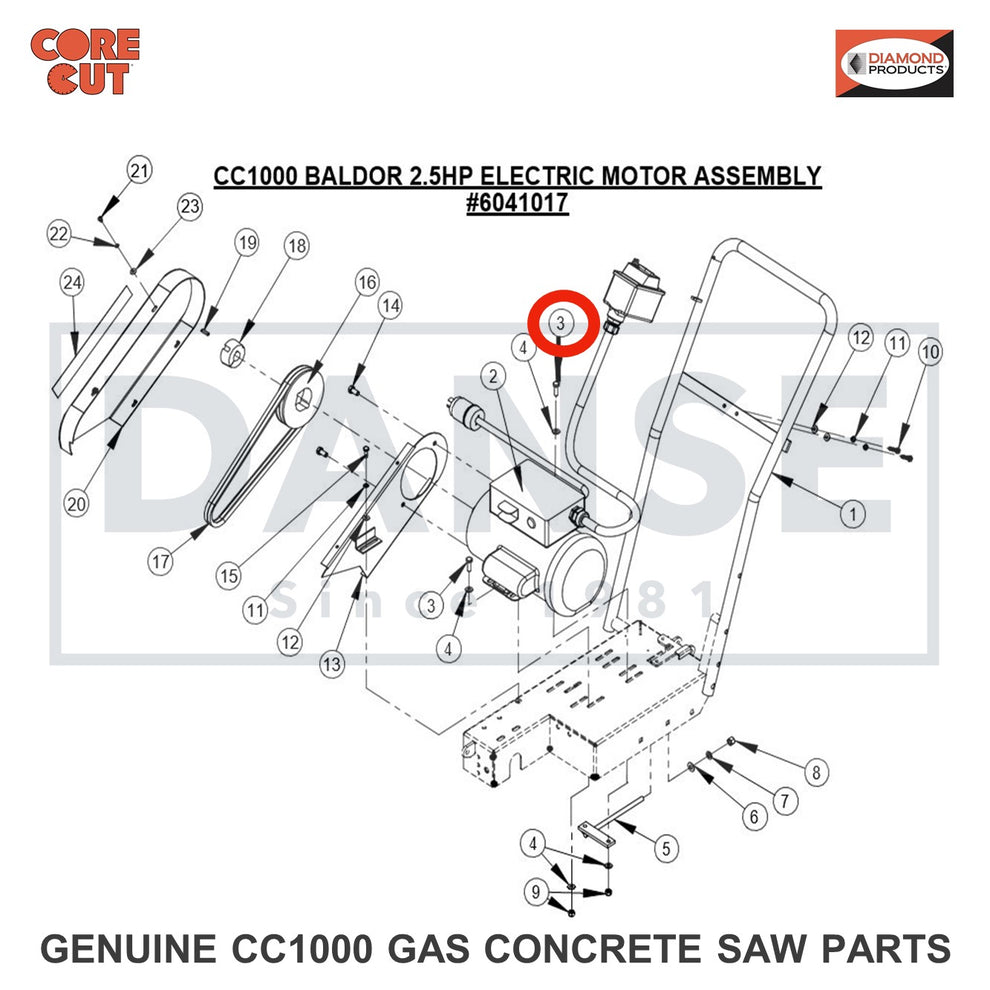 2900138 Cap Screw, Hex Hd., 5/16-18 x 1" for CC1000 Concrete Saw Core Cut by Diamond Products