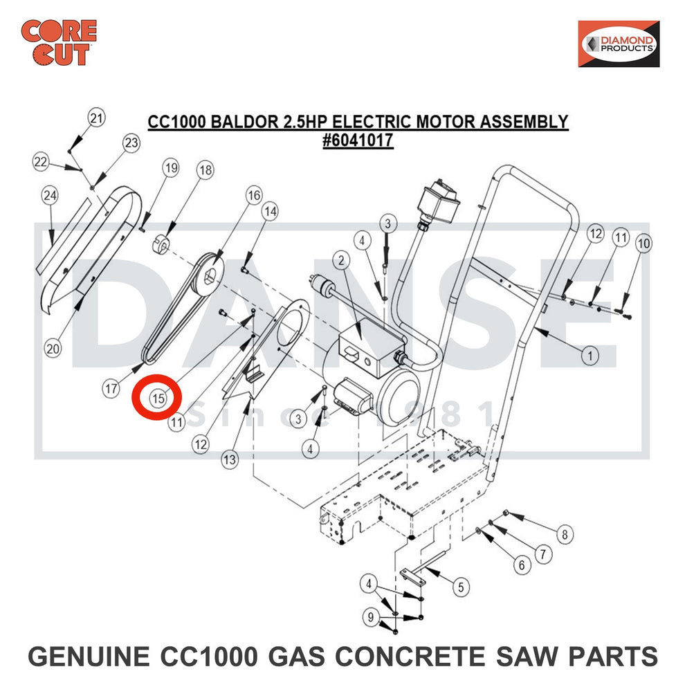 2900144 Cap Screw, Hex Hd., 1/4-20 x 3/4" for CC1000 Concrete Saw Core Cut by Diamond Products