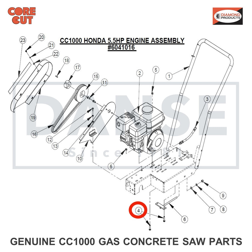 2900508 Cap Screw, Hex Hd., 5/16-18 x 1-1/2" for CC1000 Concrete Saw Core Cut by Diamond Products