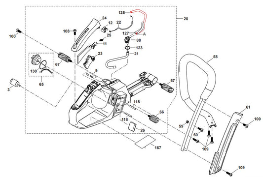 Tank Handle Assembly Parts For EA6100PREG, EA6100PREL, EA6100PRGG Gas Chain Saw Parts by Makita