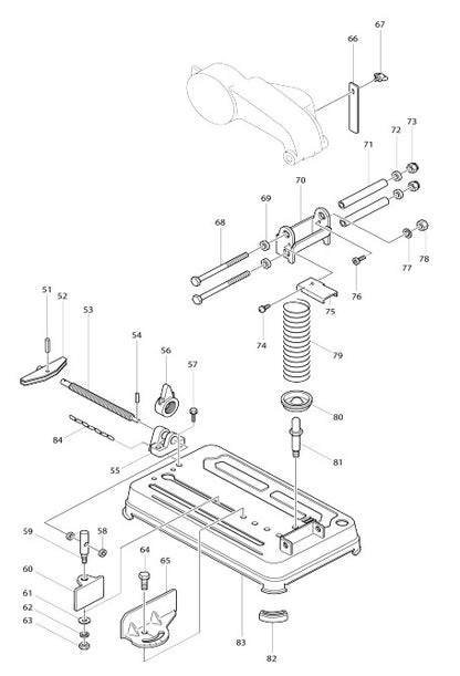 2414B Portable Cut-Off 355MM Assembly Parts For Chop Saw By Makita