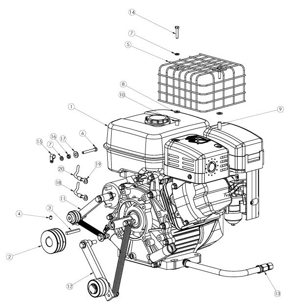 Engine Assembly parts-2000E, 2009-30 by Husqvarna