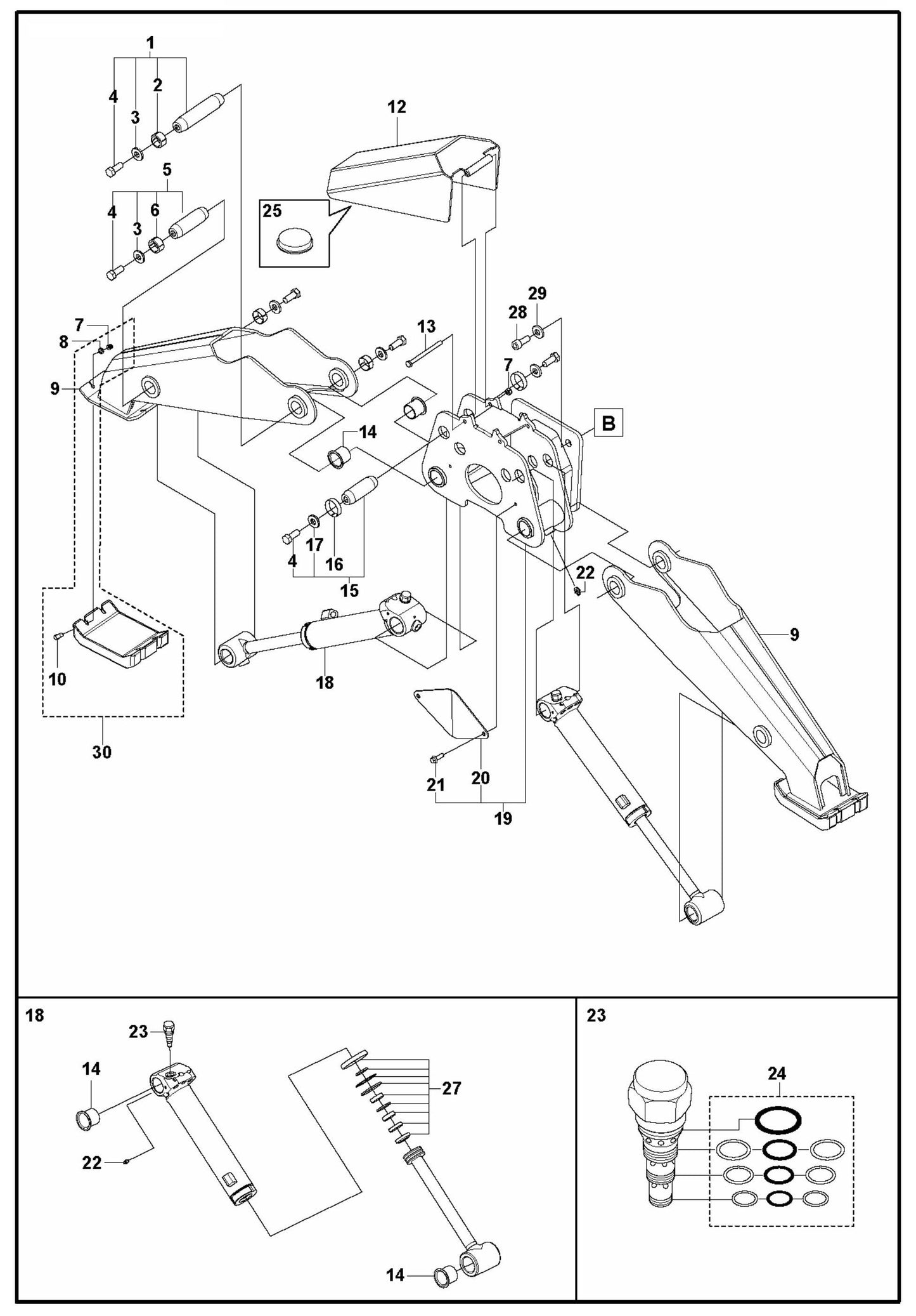 DXR 305 Support Legs Assembly Parts