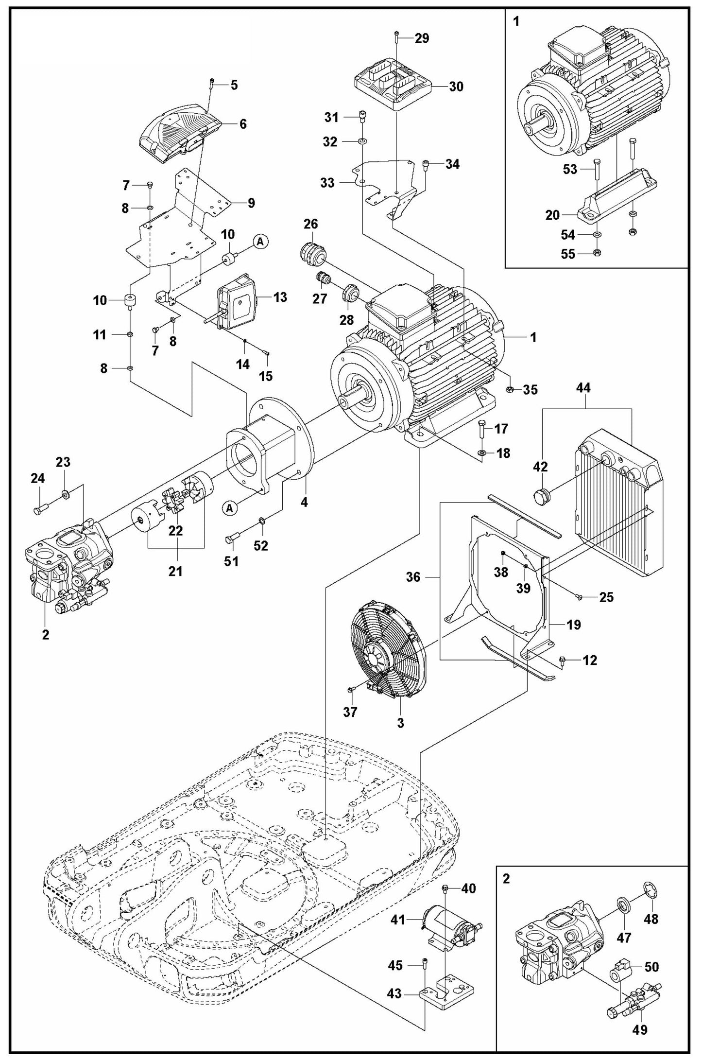 DXR 305 Hydraulic Pump Motor Assembly Parts