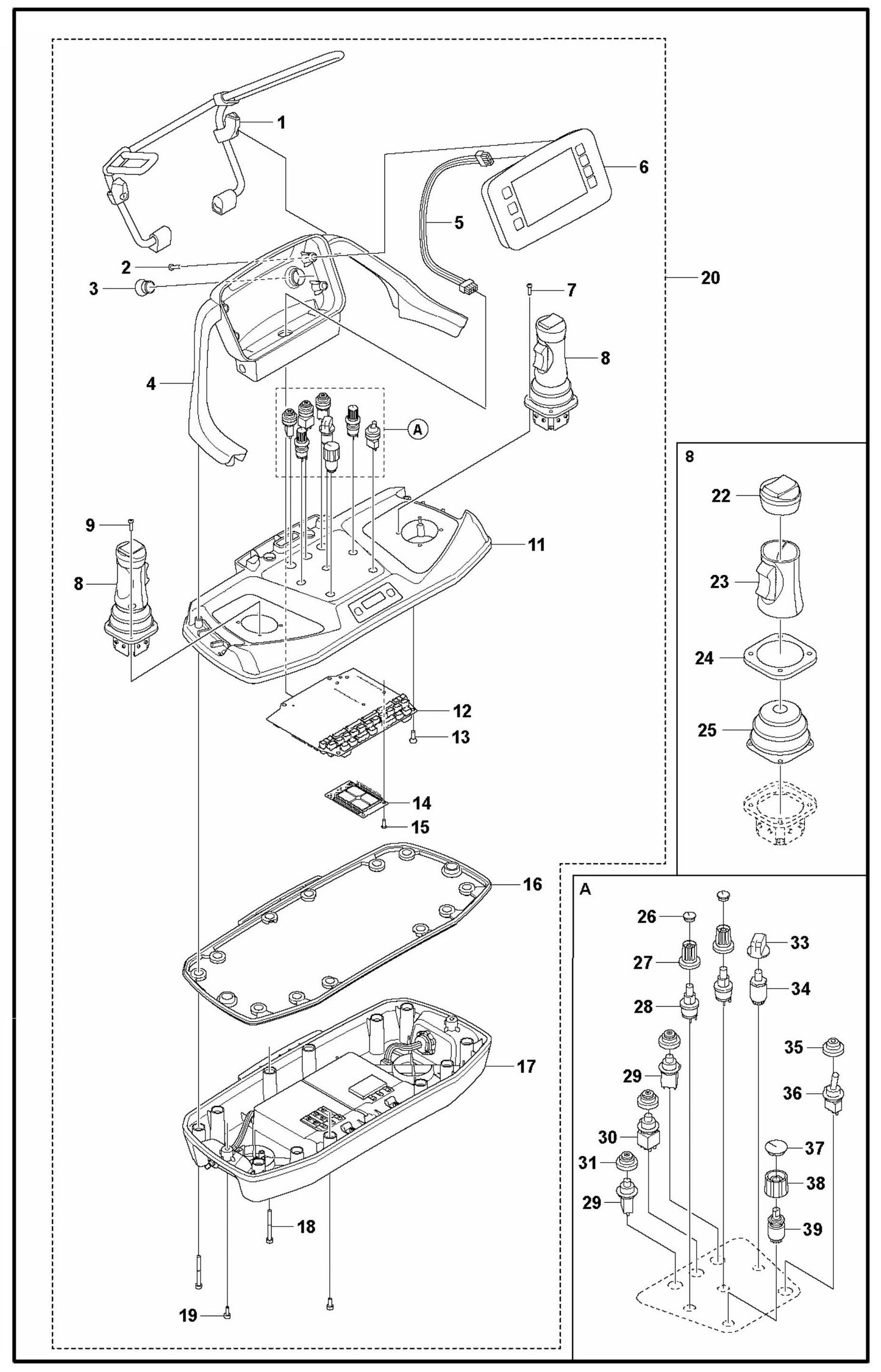 DXR 305 Remote Control Assembly Parts