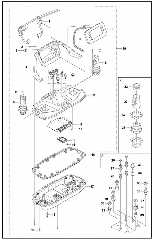 DXR 305 Remote Control Assembly Parts