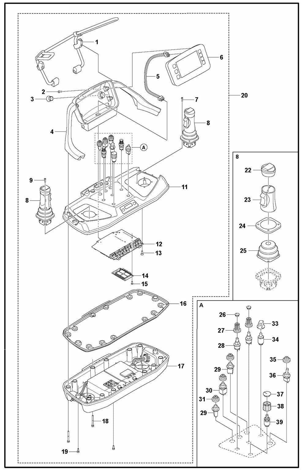 DXR 305 Remote Control Assembly Parts