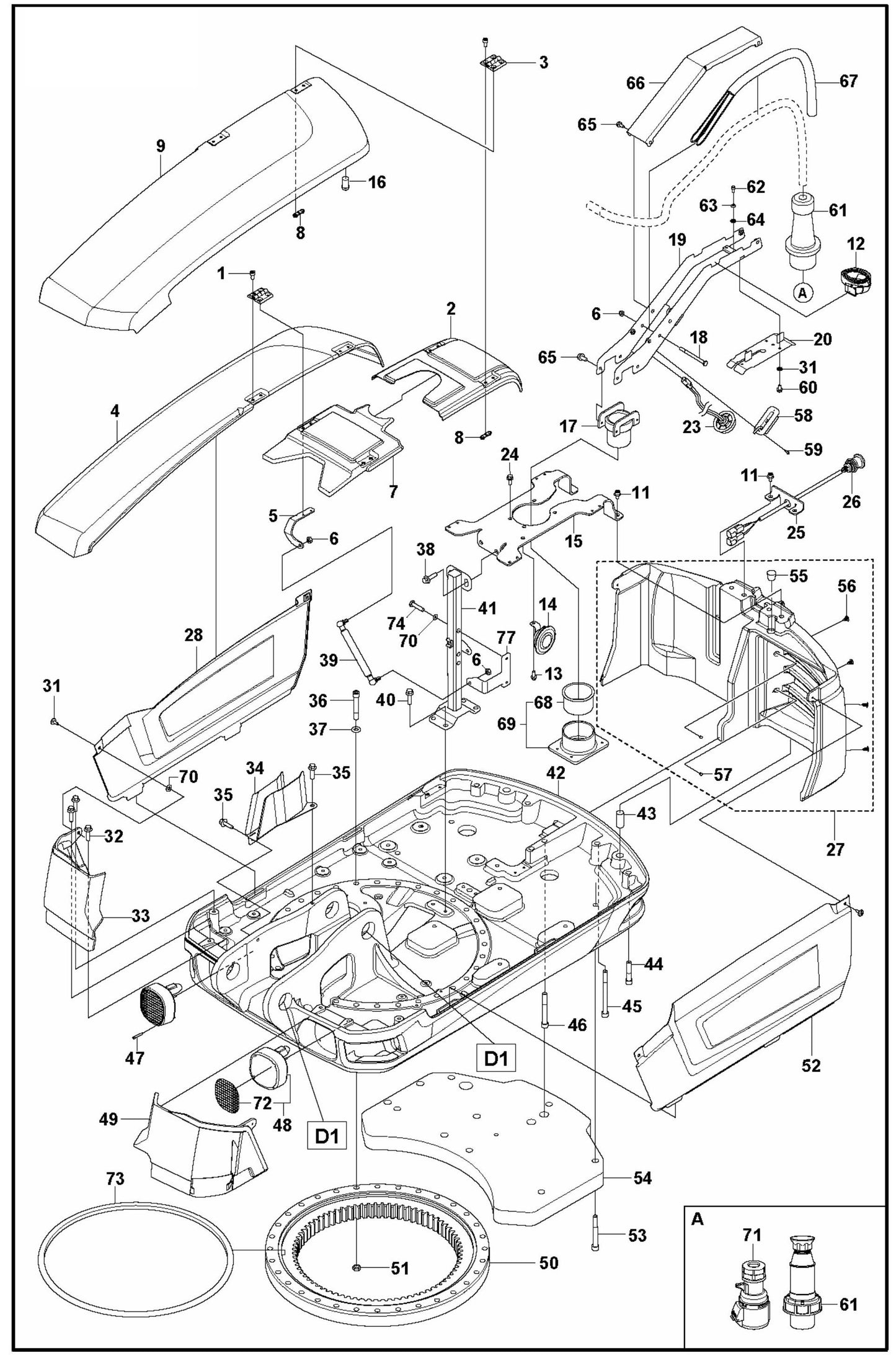DXR 305 Base Plate Assembly Parts