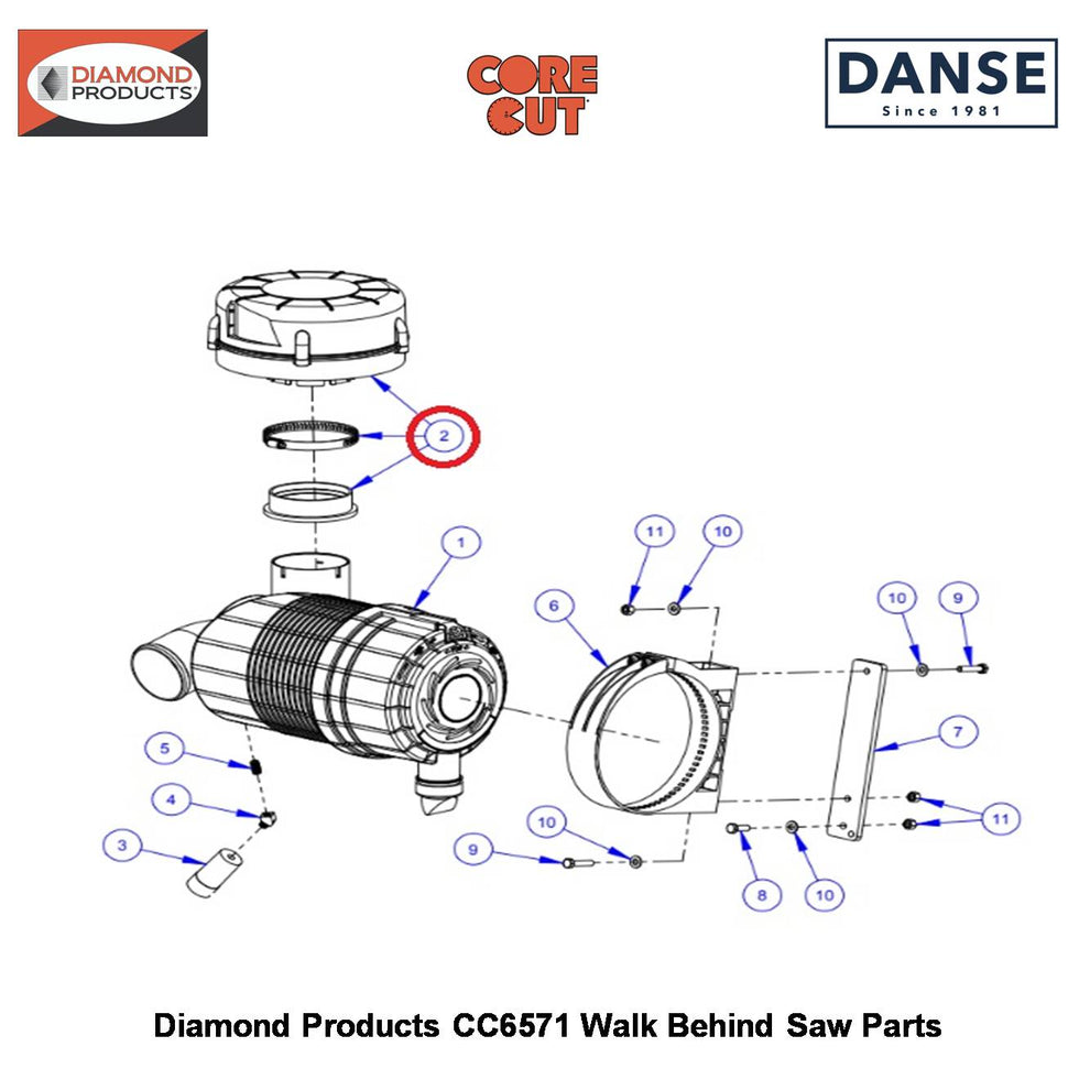 Precleaner 2501504 Fits Core Cut CC6571 Walk Behind Saw By Diamond Products
