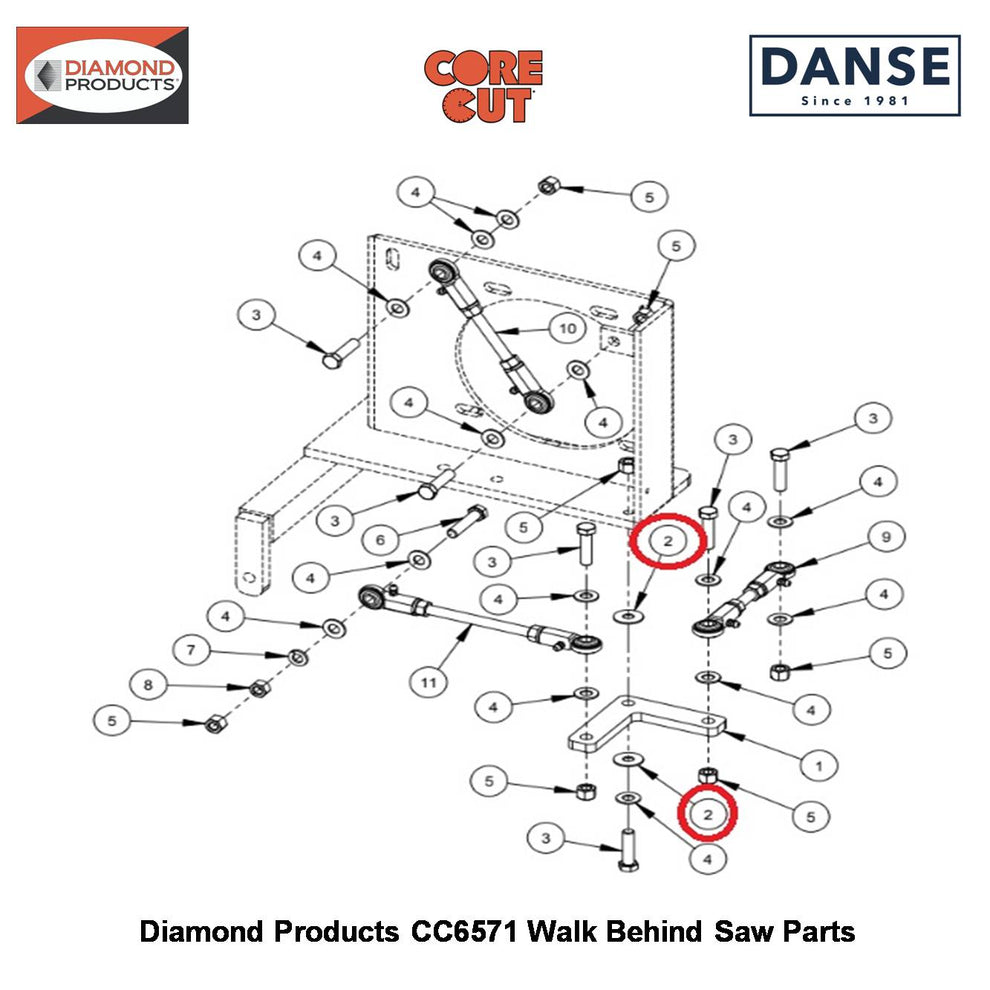 3/8 Friction Washer-nylon 1"OD 2900153 Fits Core Cut CC6571 Walk Behind Saw By Diamond Products