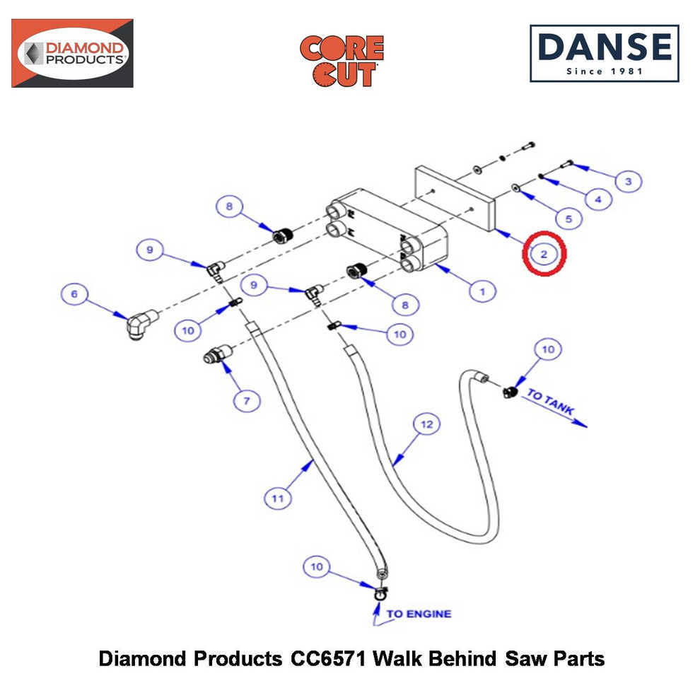 Cooler Cushion (CC6571) 6019280 Fits Core Cut CC6571 Walk Behind Saw By Diamond Products