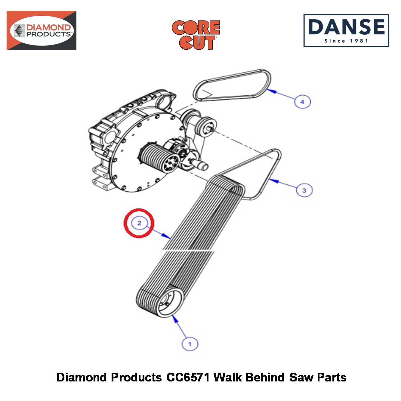 V-belt 3VX600 2503684 Fits Core Cut CC6571 Walk Behind Saw By Diamond Products