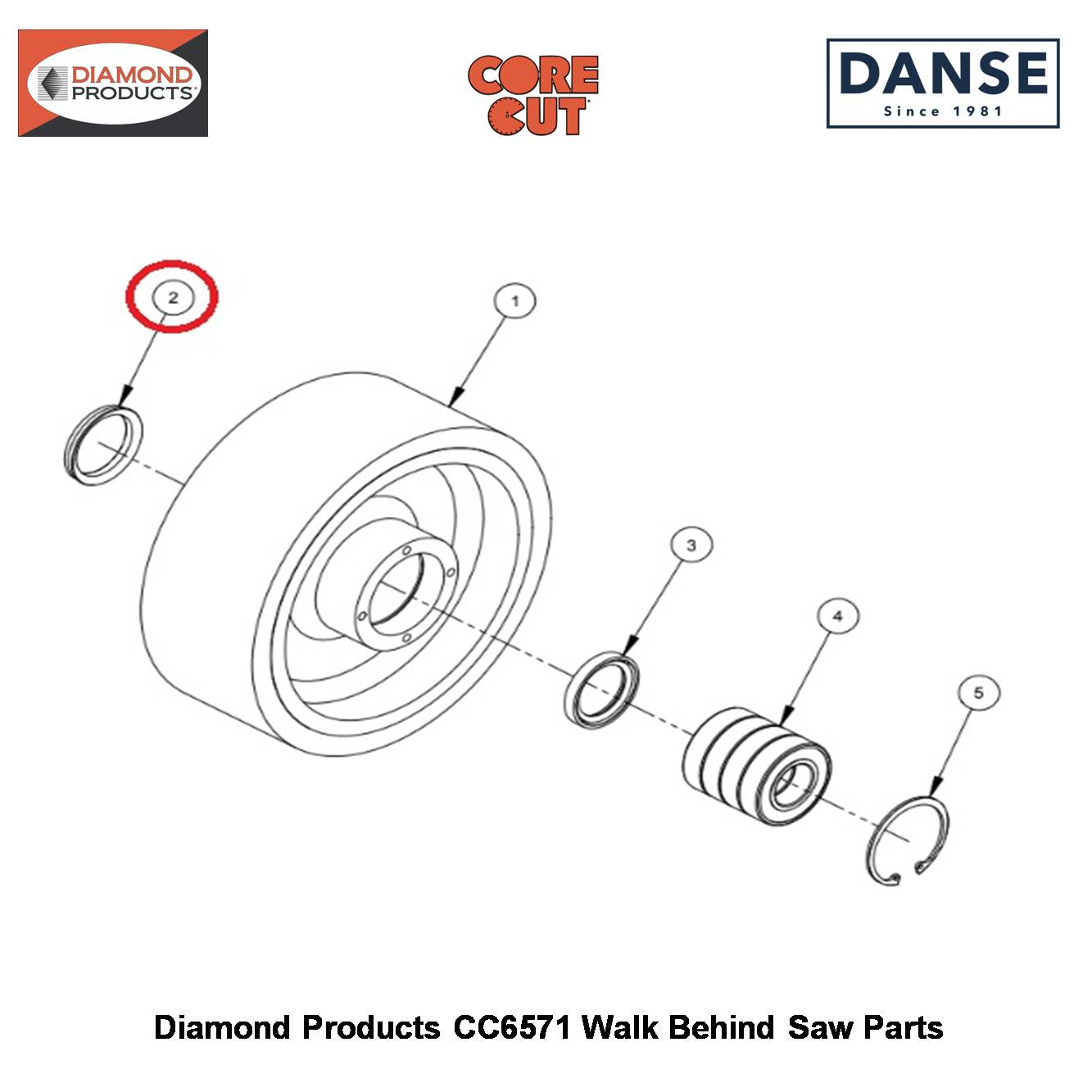 Seal 38MM V-ring 2501428 Fits Core Cut CC6571 Walk Behind Saw By Diamond Products
