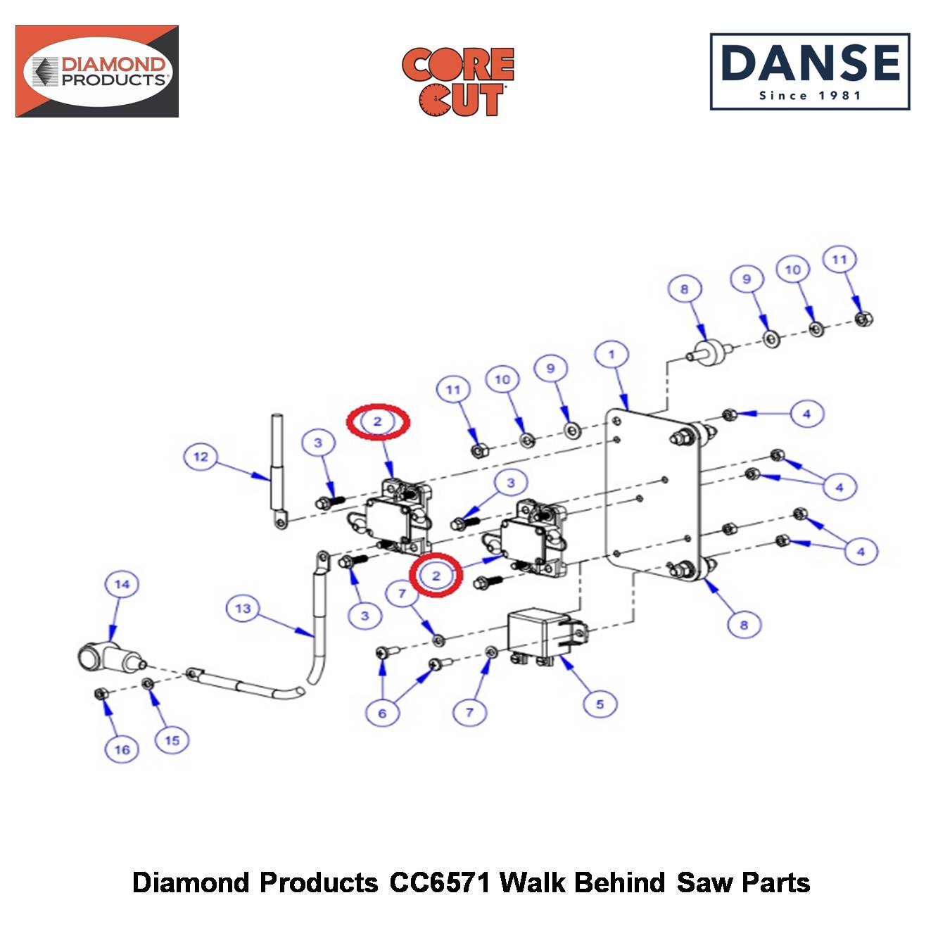 Circuit Breaker, 100 Amp 2801277 Fits Core Cut CC6571 Walk Behind Saw By Diamond Products