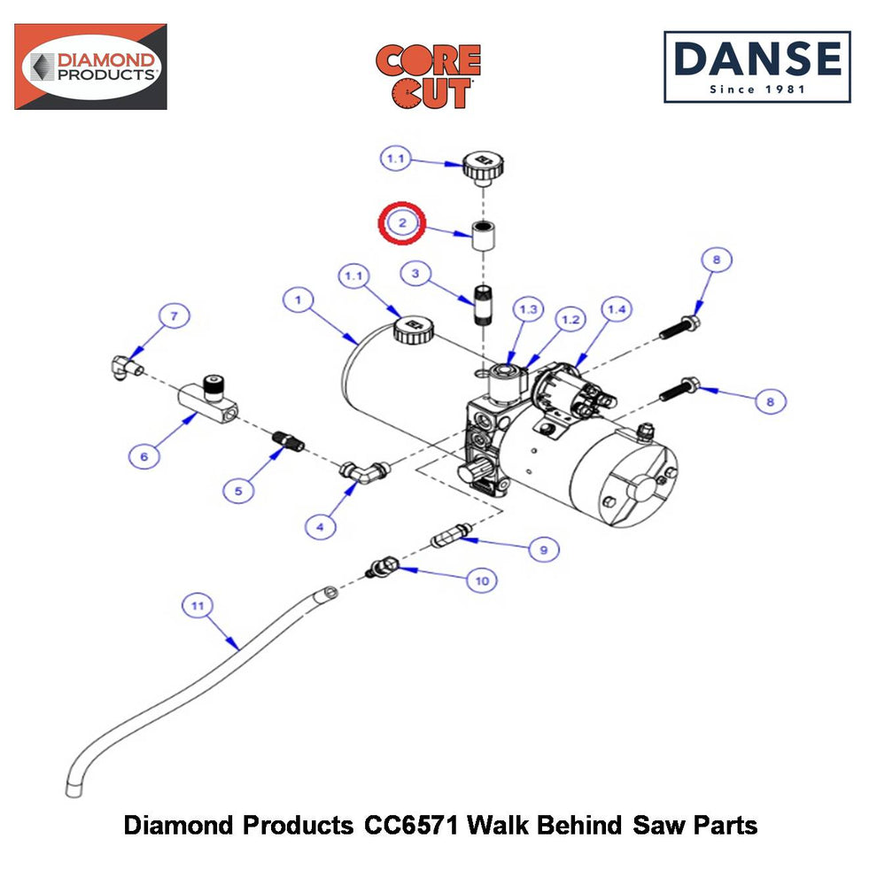 3/8" Pipe Coupling Alum 3200120 Fits Core Cut CC6571 Walk Behind Saw By Diamond Products