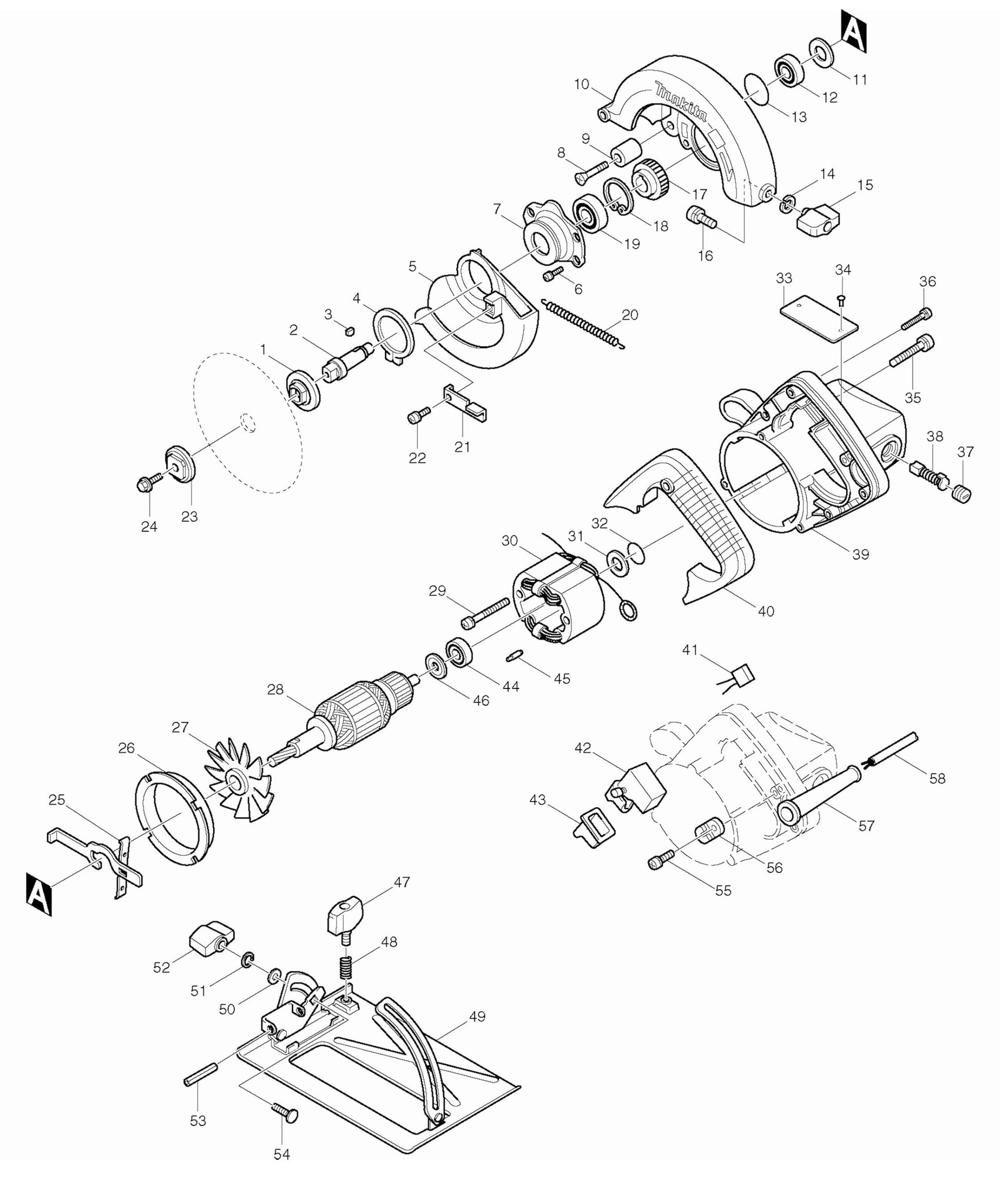5005BA Circular Saw Assembly Parts