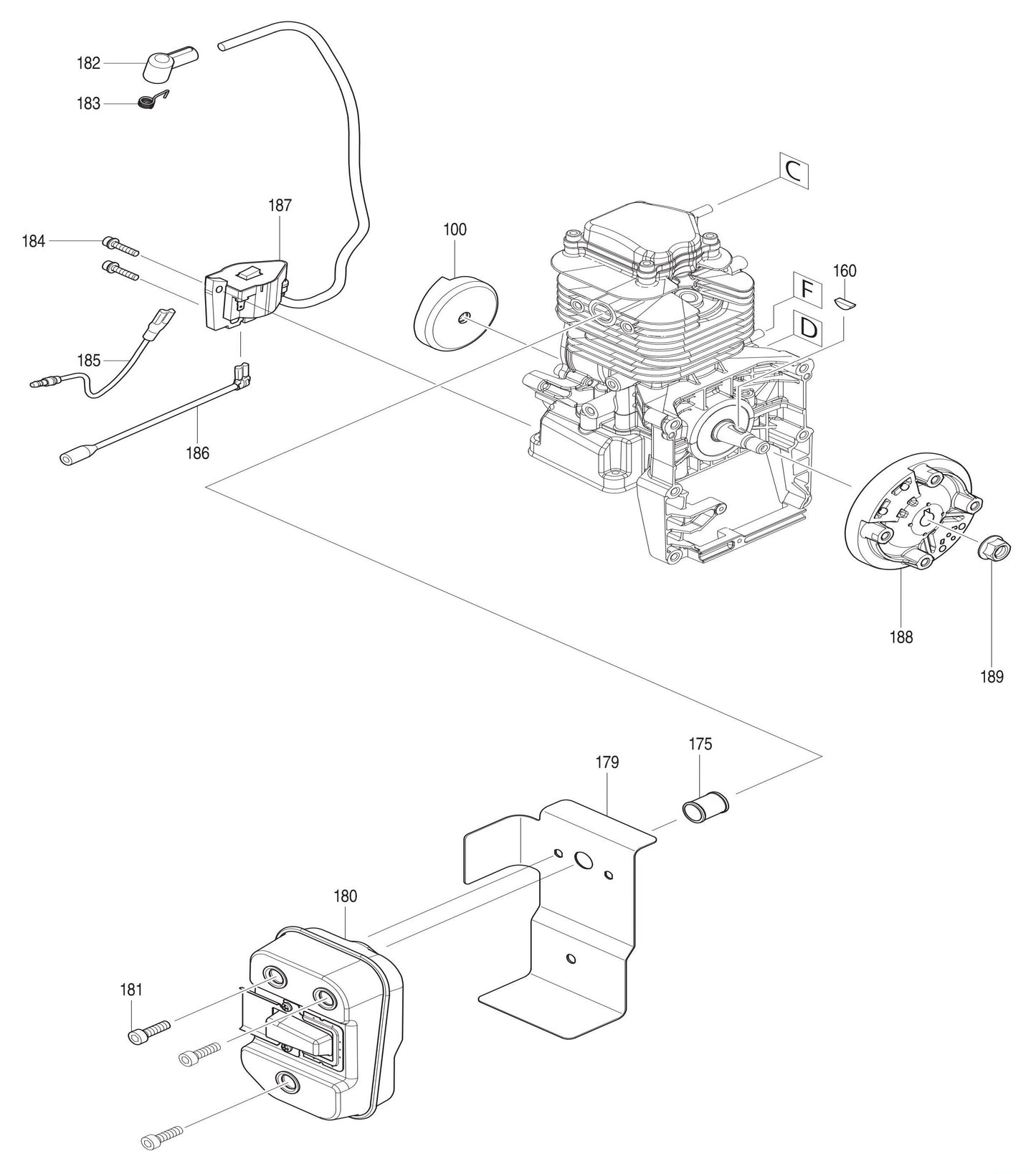 EB5300WH Ignition Coil, Muffler Assembly Parts