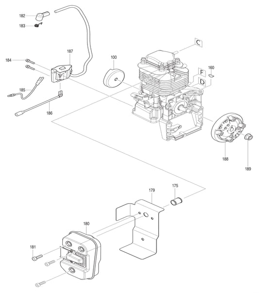 EB5300WH Ignition Coil, Muffler Assembly Parts