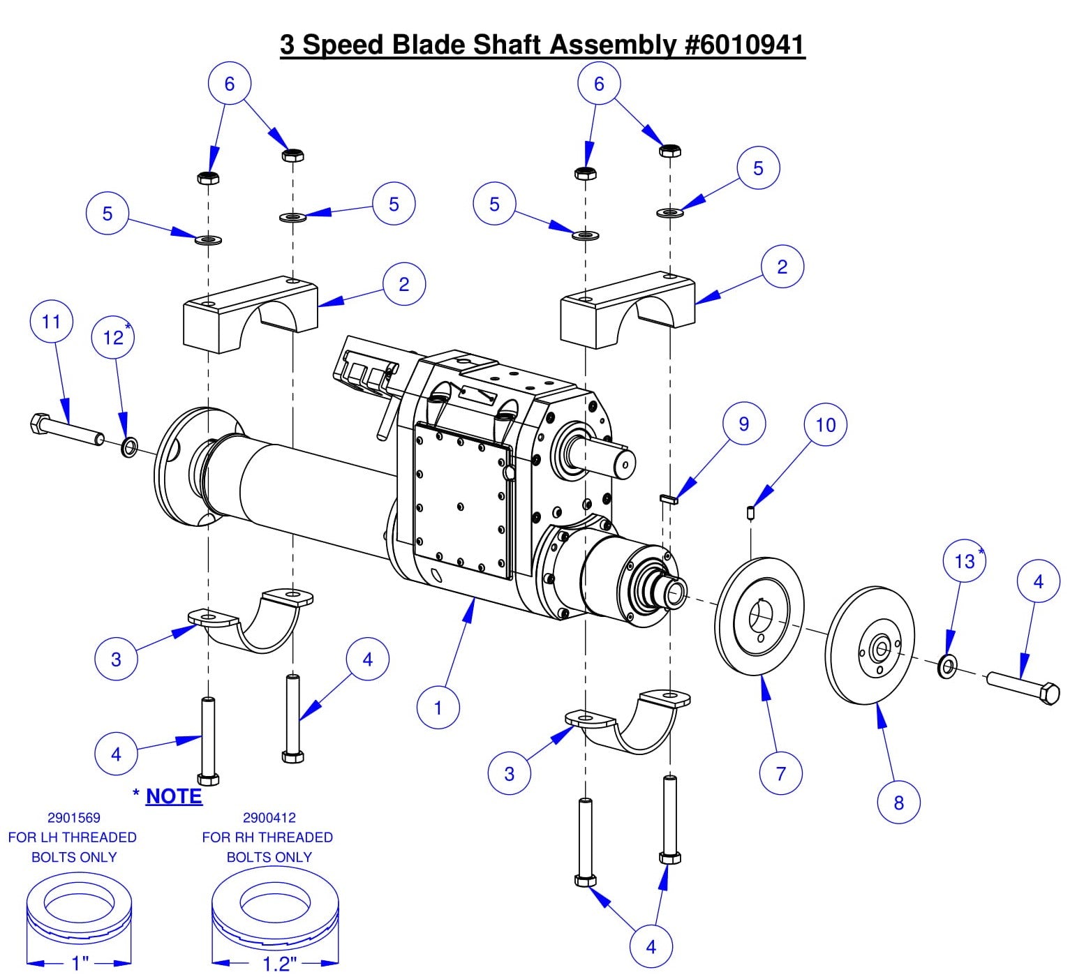 CC6561-3 3 Speed Blade Shaft Assembly 