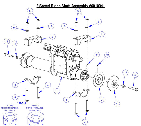 CC6561-3 3 Speed Blade Shaft Assembly 