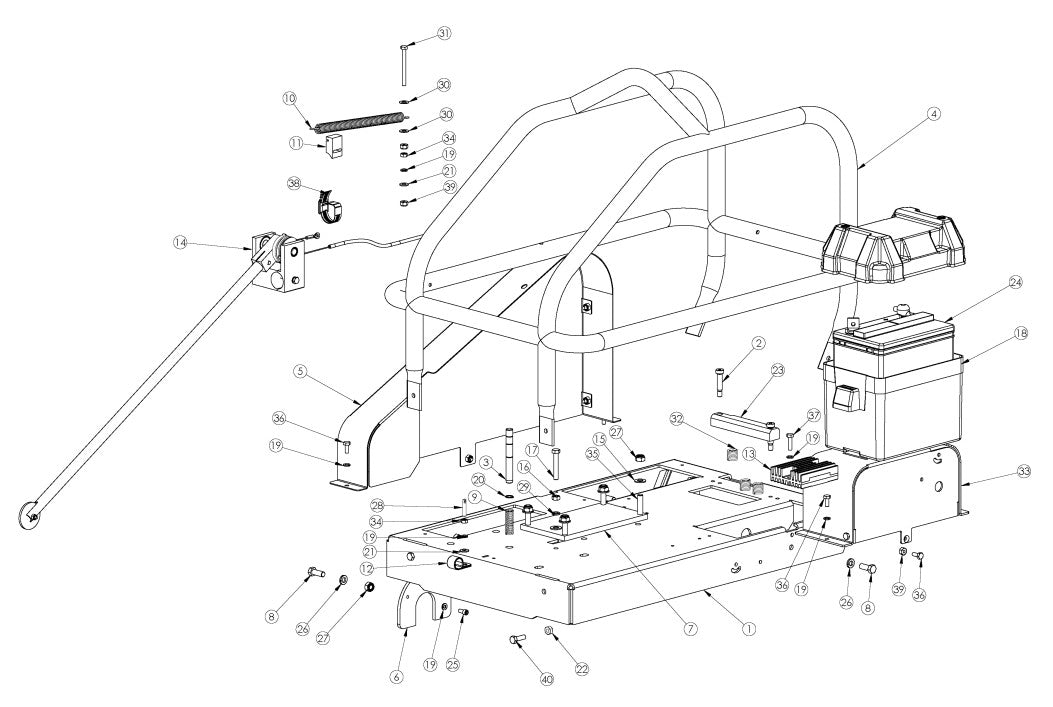 MainFrame Assembly parts-2000E, 2009-30 by Husqvarna