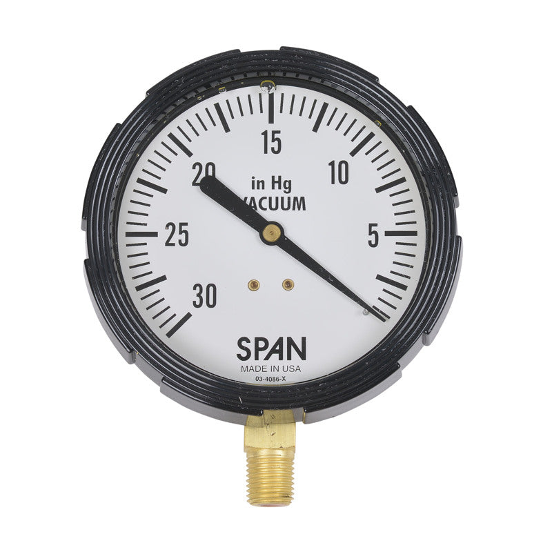 304058 0–30&quot; Hg Vacuum Test Gauge, 3.5&quot; Dial By Cherne