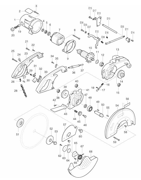 LC1230 Chop Saw Assembly Parts By Makita
