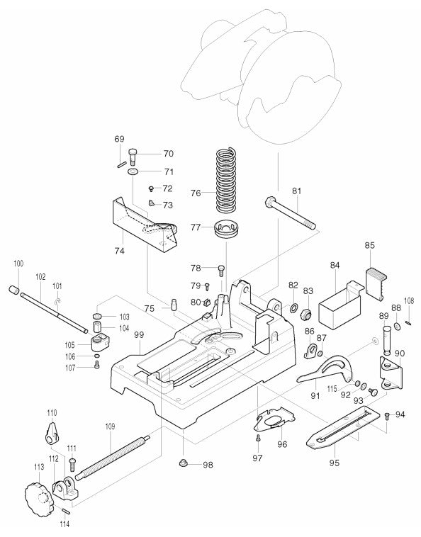 LC1230 Chop Saw Assembly Parts By Makita