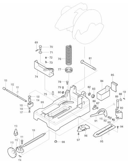 LC1230 Chop Saw Assembly Parts By Makita