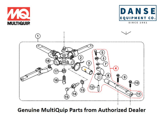 30638 Assy., Trowel Arm For J3036H55 Series Whiteman Walk-Behind Power Trowels By Multiquip