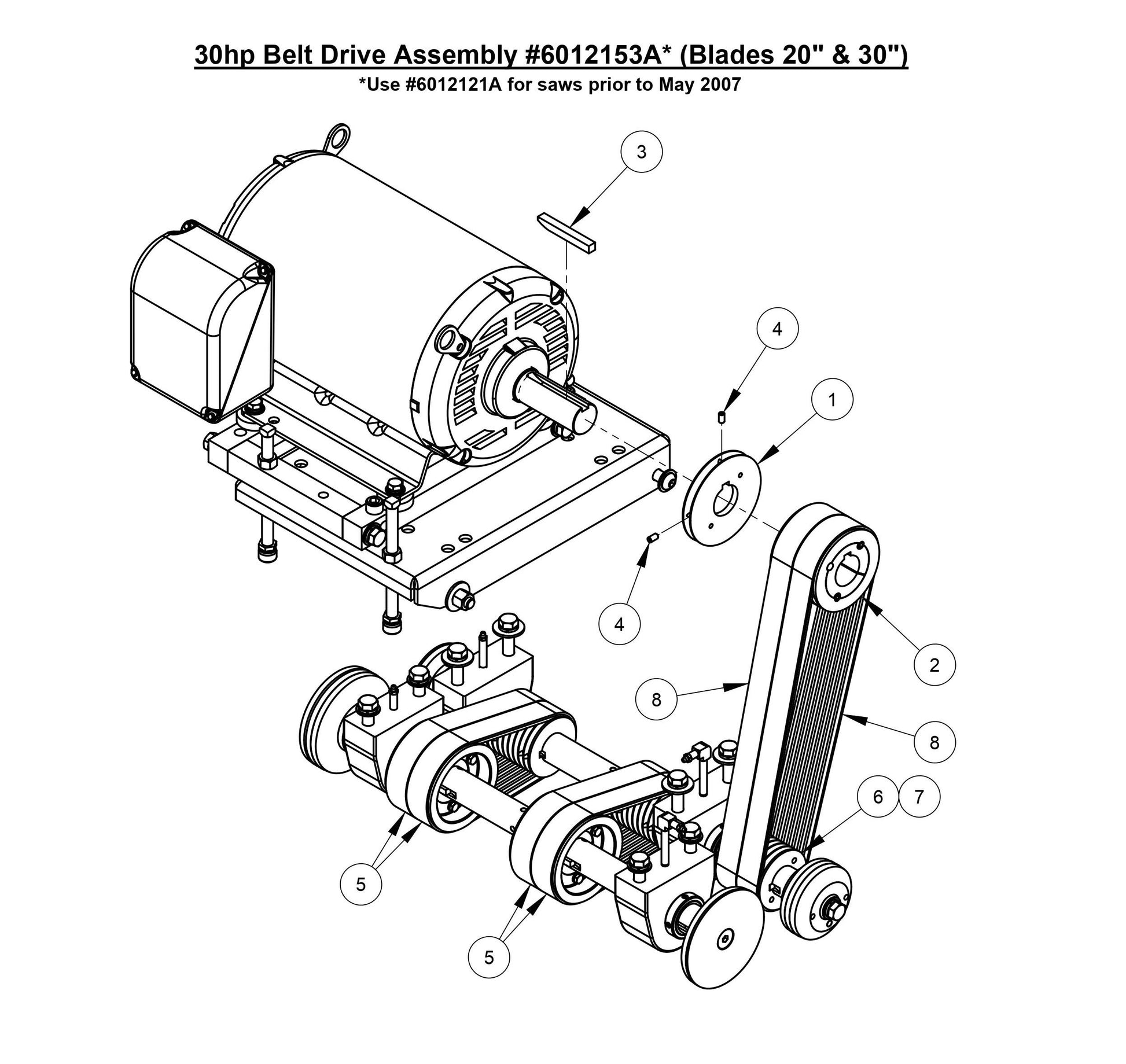 CC3700TE 30HP Belt Drive Assembly (Blades 20'' &amp; 30'')