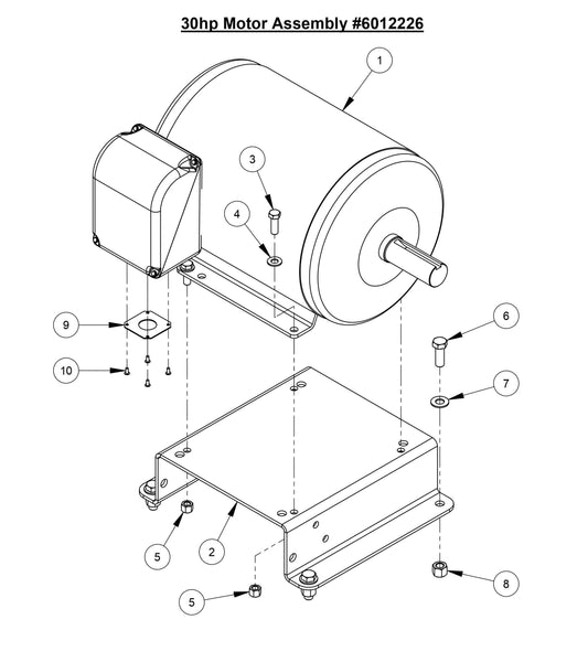 CC3700E-3 30HP Motor Assembly
