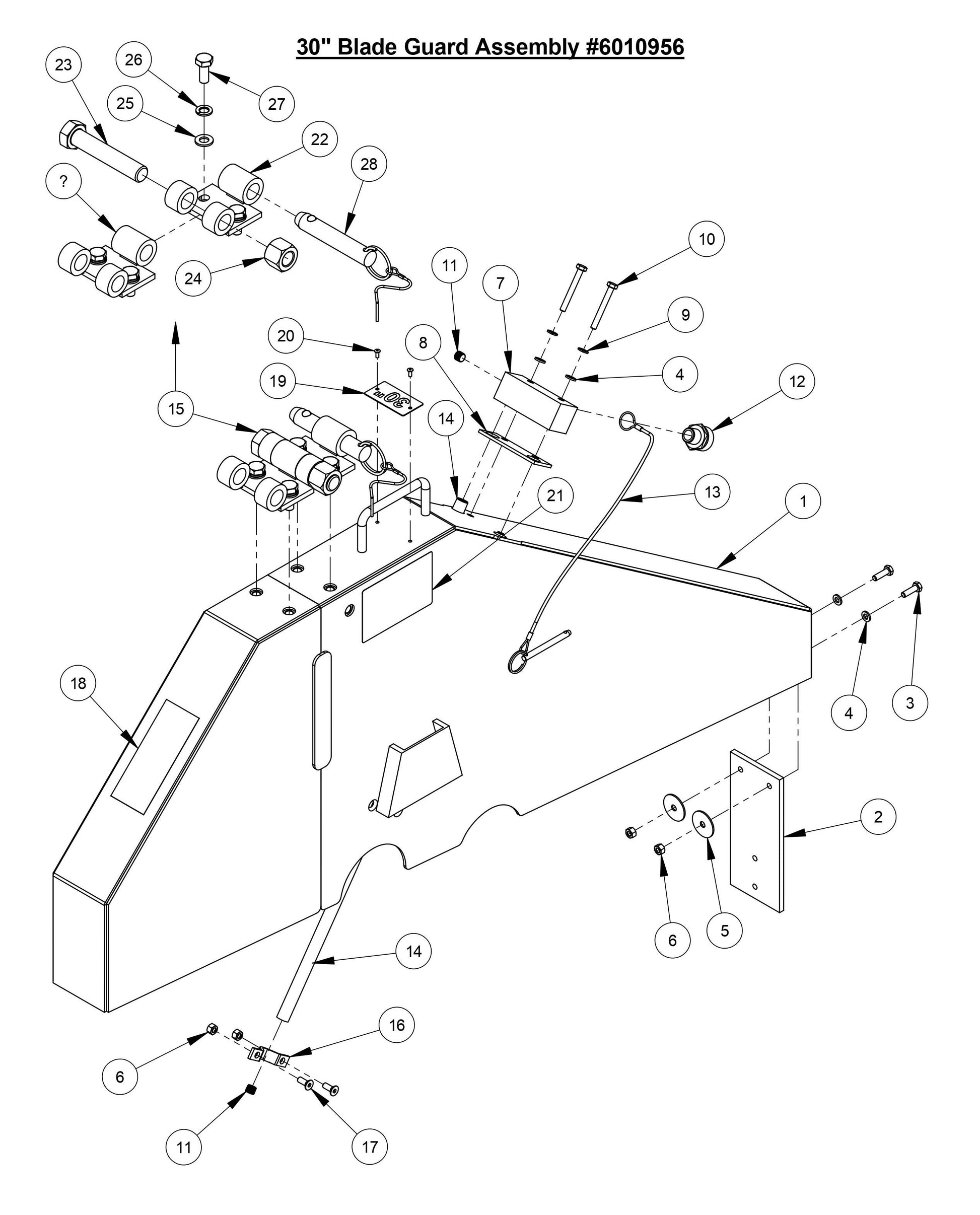 CC3535JBVP 30'' Blade Guard Assembly