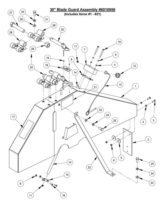 CC3700E 30'' Blade Guard Assembly