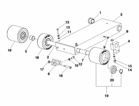 Soff Cut 5000 Front Wheel Carriage Assembly Parts by Husqvarna
