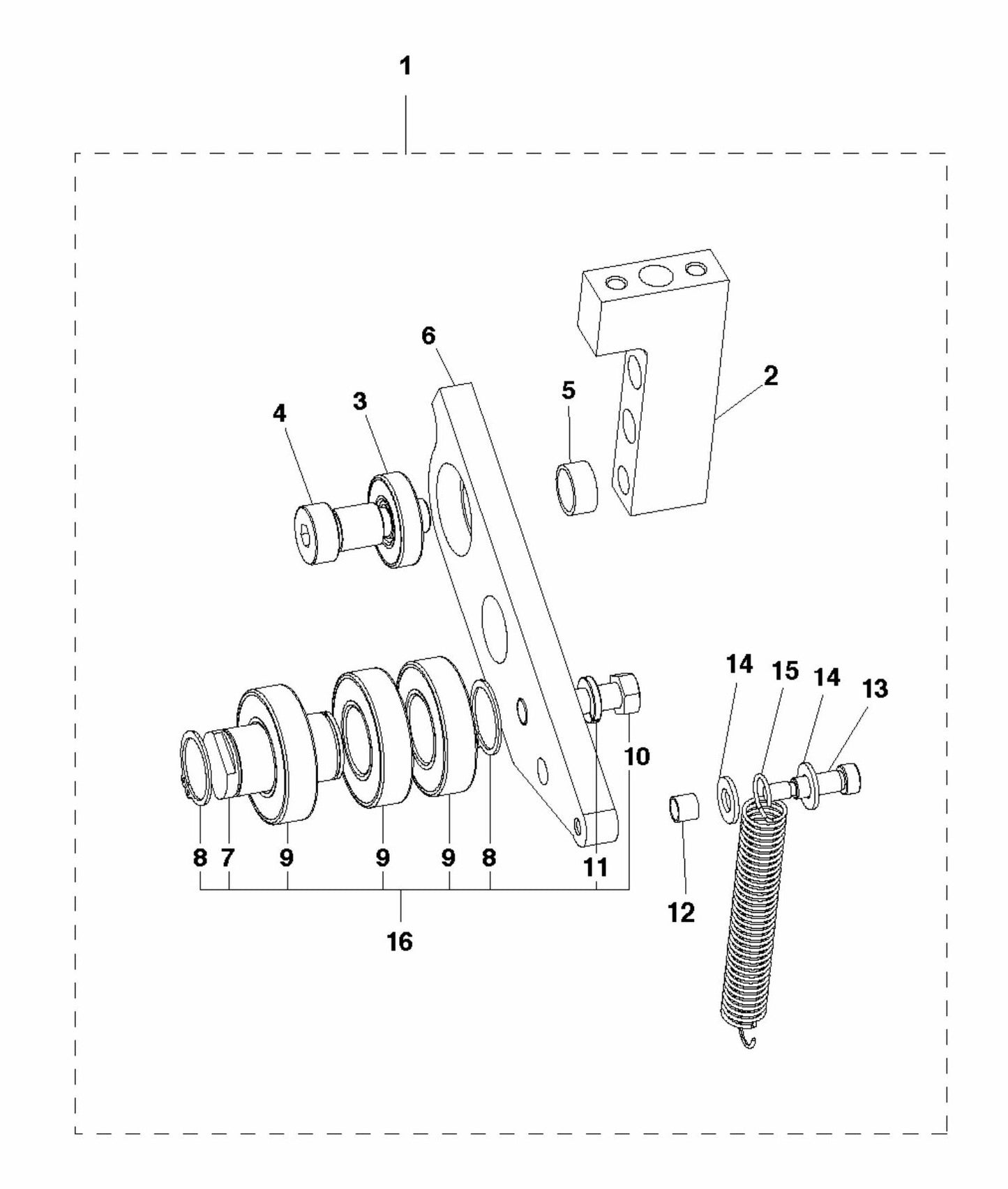 Soff Cut 5000 Pump Idler Pulley Assembly Parts by Husqvarna