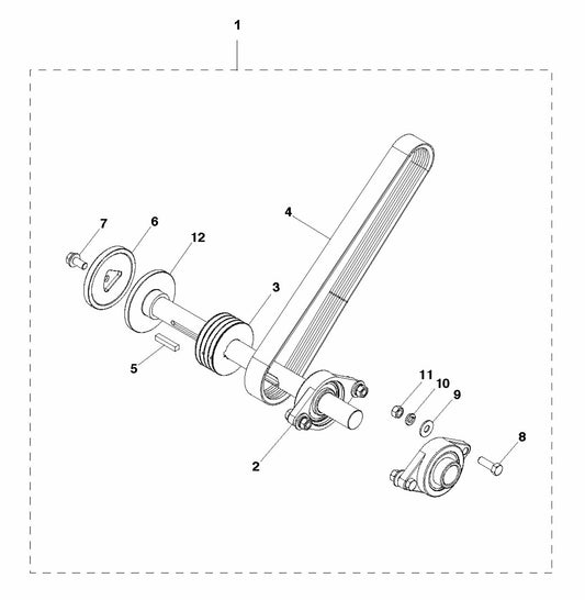 Soff Cut 5000 Blade Shaft Assembly Parts by Husqvarna