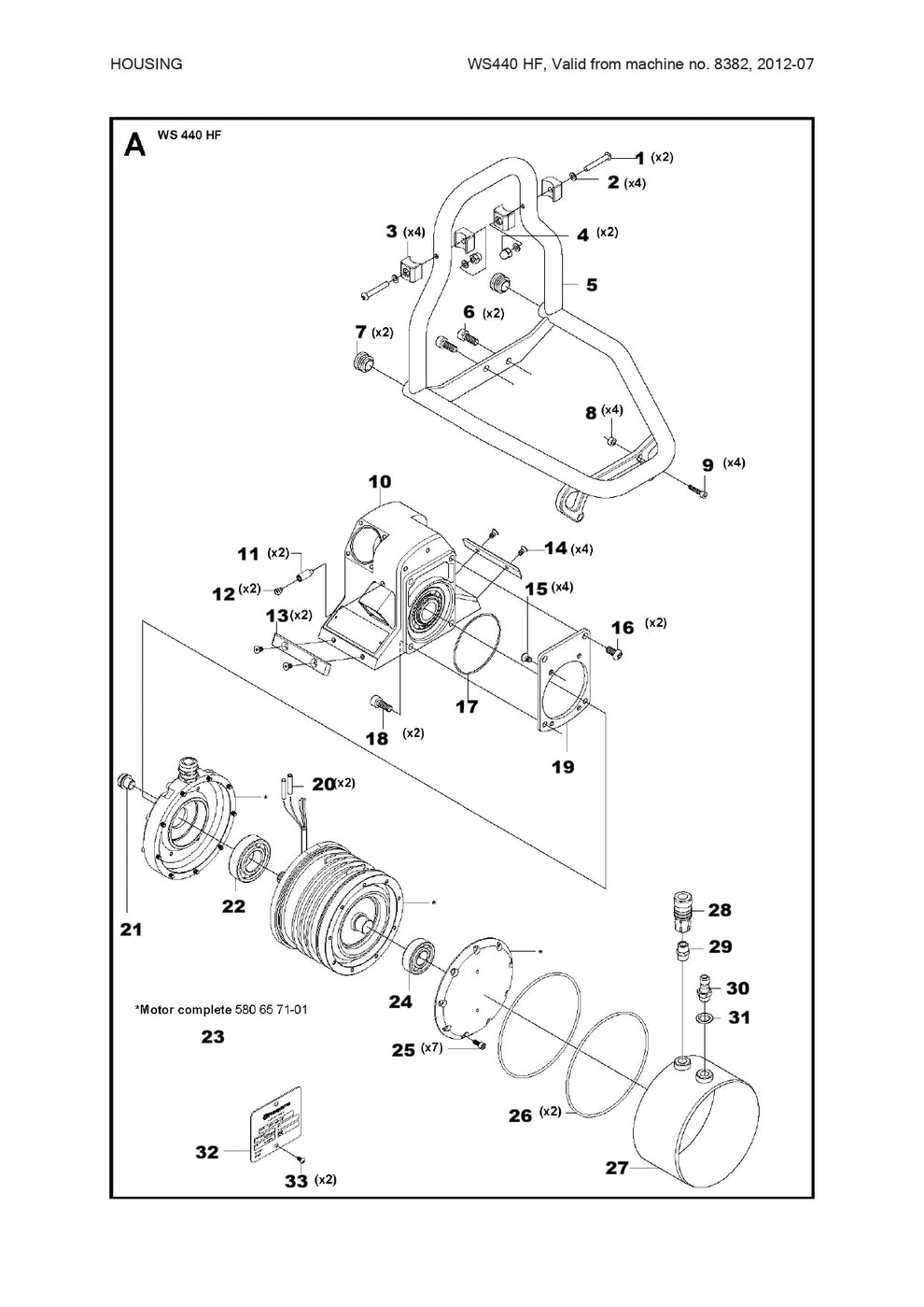 WS 440 HF Housing Assembly Parts
