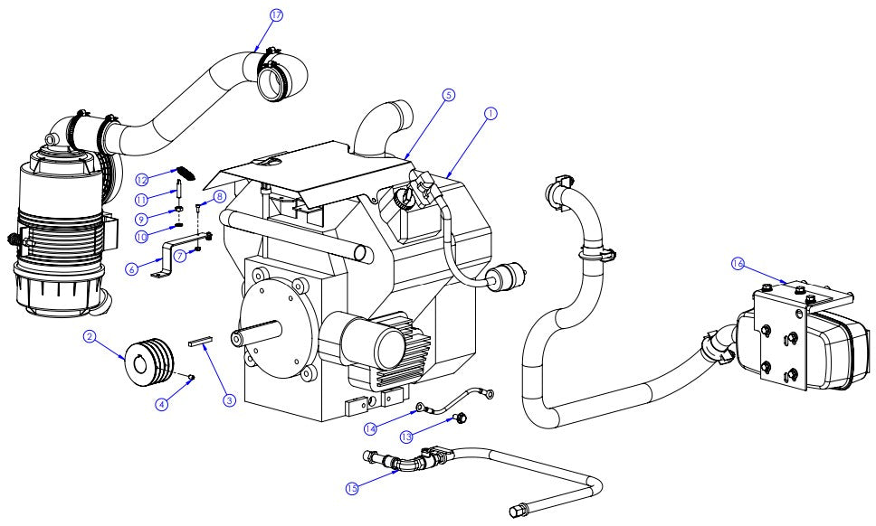 Soff Cut GX4200 Engine Assembly Parts by Husqvarna