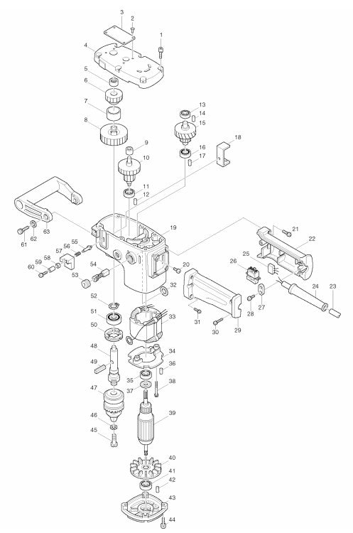 DA6300 Drill Assembly Parts By Makita