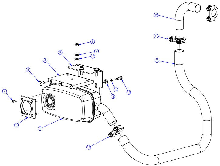 Soff Cut GX4200 Exhaust System Assembly Parts by Husqvarna