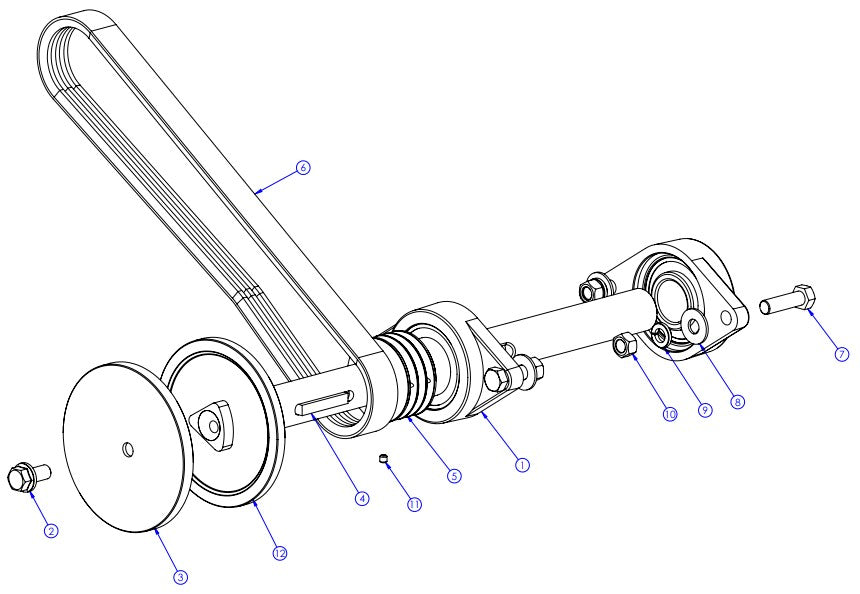 Soff Cut GX4200 Blade Shaft Assembly Parts by Husqvarna