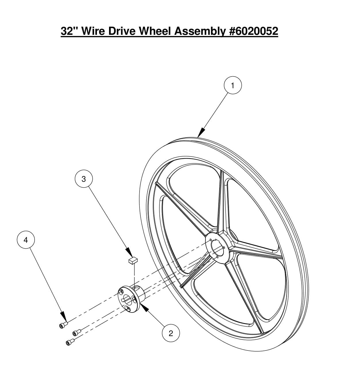 WS25 32&quot; Wire Drive Wheel Assembly