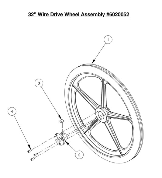 WS25 32&quot; Wire Drive Wheel Assembly