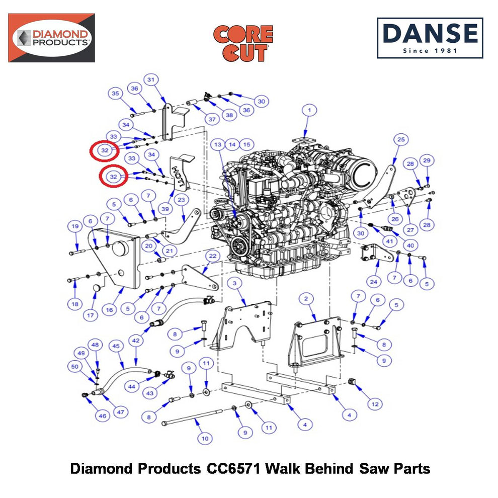 M8 X 20 Hex Head Capscrew 2900329 Fits Core Cut CC6571 Walk Behind Saw By Diamond Products