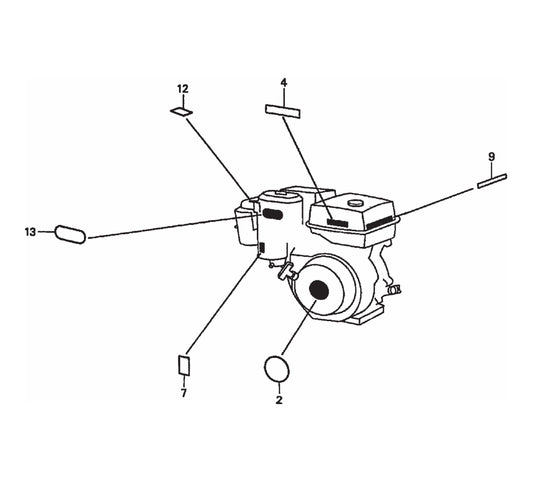 Honda GX620TXF2 Engine-Labels Assembly Parts For SP2 CE13H20 SCE13H20 SCE20H20 By Multiquip