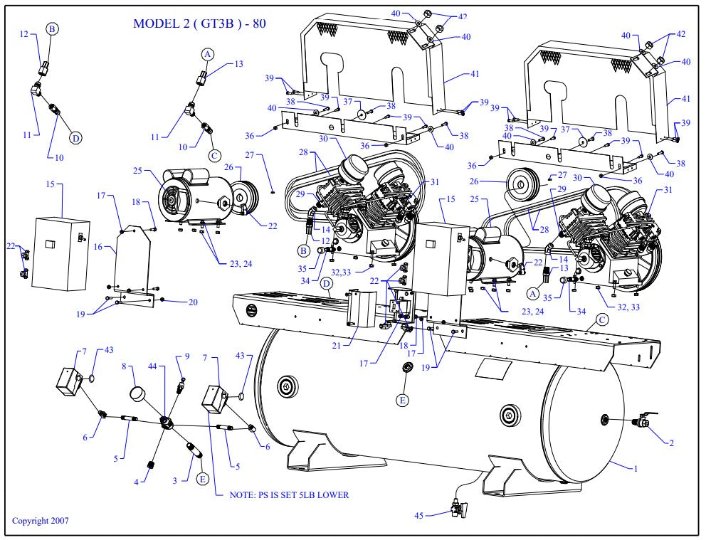 2GT3B-80-SSC Single & Three Phase Assembly Parts By Jenny