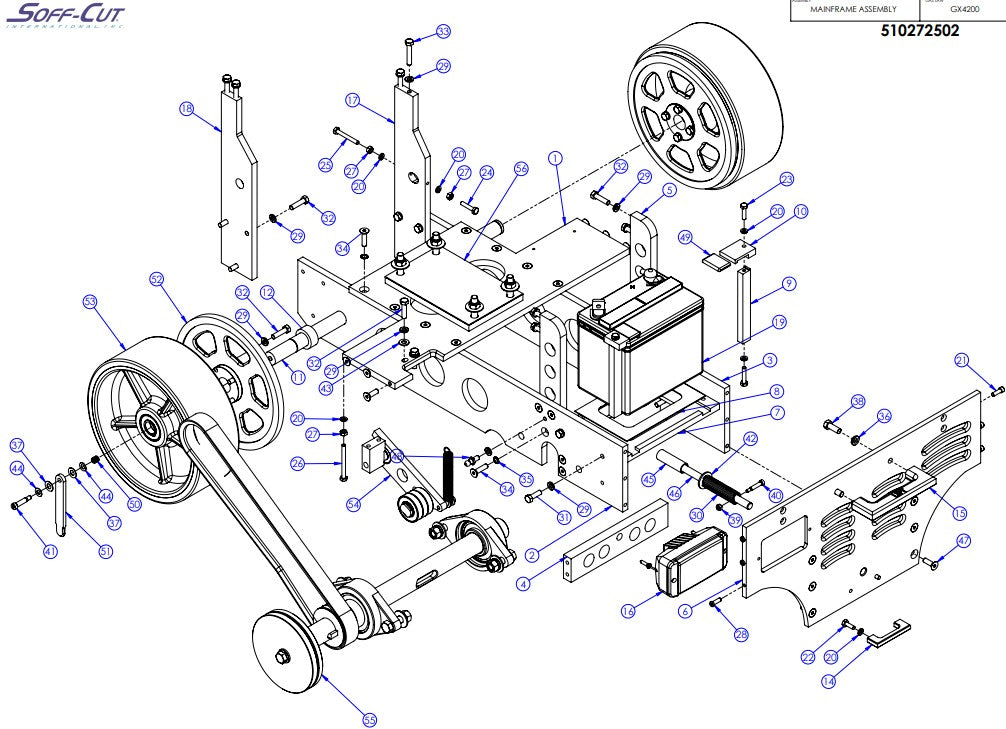 MainFrame Assembly parts-GX4200 By Husqvarna