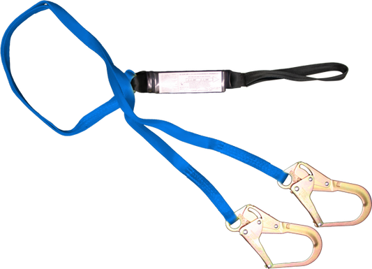344AHDZ-4 4 Ft. Loop top shock absorbing heavy duty webbing lanyard Yellow by FrenchCreek Production