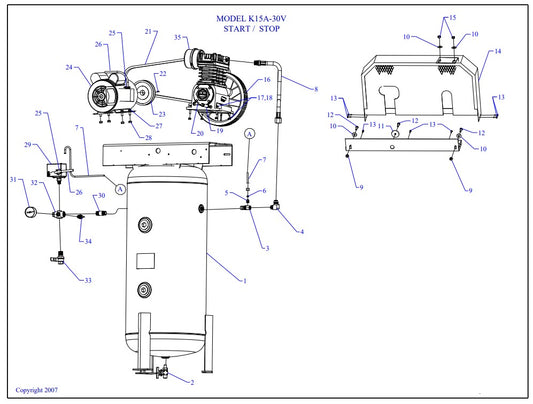 K15A-30V-SSC Vertical Single & Three Phase Assembly Parts By Jenny